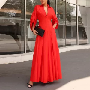 Tinaa Elegant Maxi Dresses Fit Vocation Holiday Women Evening Birthday Wedding A-Line Shirts Long Dress 2025 Spring Summer